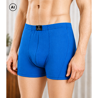 Men's cotton boxer shorts KAMIL blue