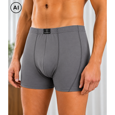 Men's cotton boxer shorts KAMIL grey