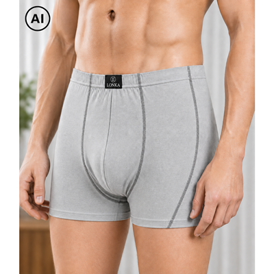 Men's cotton boxer shorts KAMIL light grey