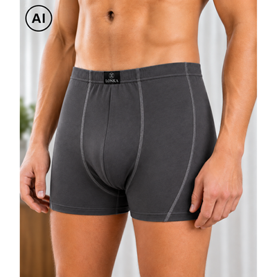 Men's cotton boxer shorts KAMIL dark grey