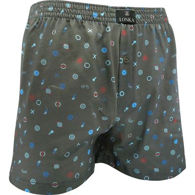 KARLOS men's shorts made of 100% cotton, BIKE pattern, dark grey