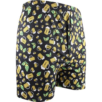 KARLOS men's boxer shorts made of 100% cotton, BEER pattern, small BLACK
