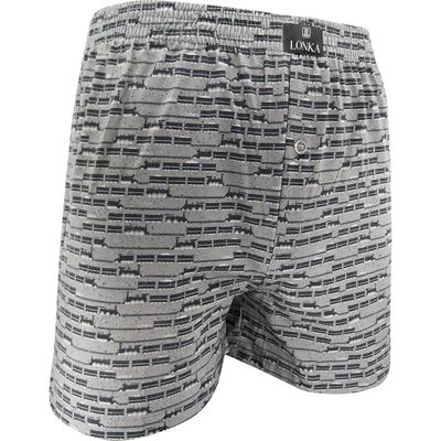 Men's KARLOS boxer shorts, 100% cotton, TRAIN pattern