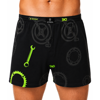 KARLOS men's boxer shorts made of 100% cotton, BIKE pattern