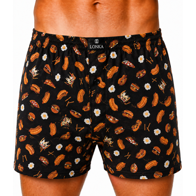 Men's KARLOS boxer shorts, 100% cotton, FASTFOOD II pattern