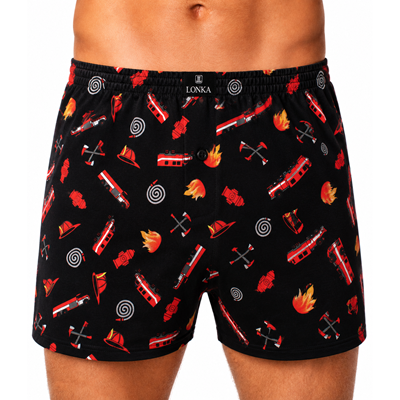 Men's KARLOS boxer shorts, 100% cotton, FIREFIGHTERS pattern
