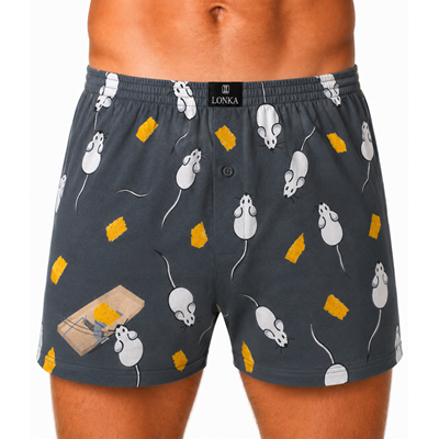 Men's KARLOS boxer shorts, 100% cotton, MOUSE pattern