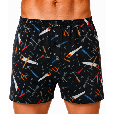 Men's KARLOS boxer shorts, 100% cotton, TOOLS II pattern
