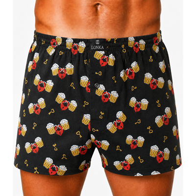 KARLOS men's boxer shorts made of 100% cotton, PIVO LOVE pattern