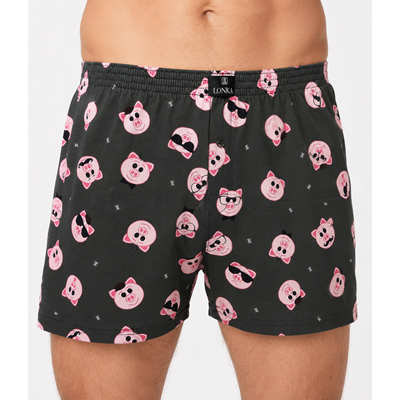 KARLOS men's boxer shorts made of 100% cotton, PRASÁTKA pattern