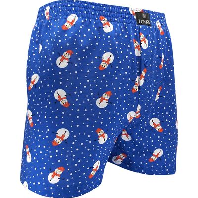 KARLOS men's boxer shorts made of 100% cotton, SNOWMEN pattern