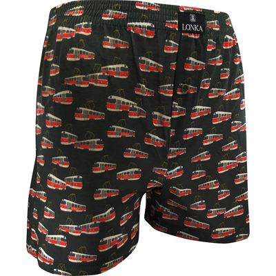 Men's KARLOS boxer shorts, 100% cotton, TRAMVAJE pattern