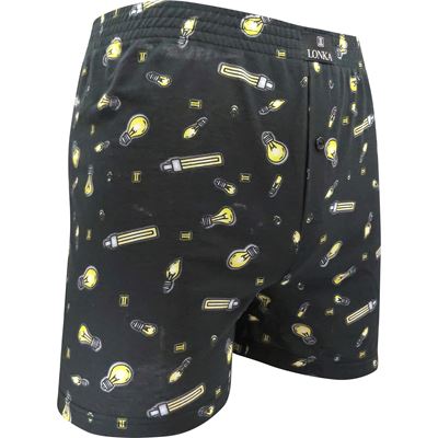 Men's KARLOS boxer shorts, 100% cotton, light bulb pattern