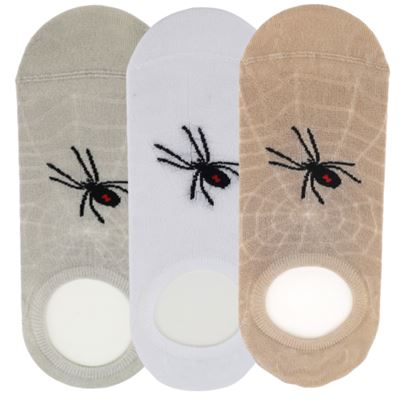 Women's bamboo socks extra low KASKA with the image of SPIDER (3 pairs)