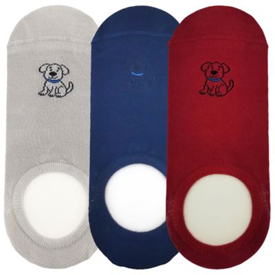 Women's bamboo socks extra low KASKA with the image of DOG (3 pairs)