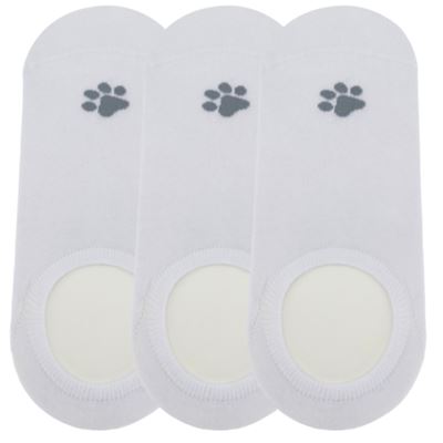 Women's bamboo socks extra low KASKA with the image of PAWS in white Lonka 127388 2