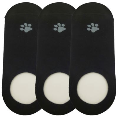 Women's bamboo socks extra low KASKA with the image of PAWS in black Lonka 127389 2