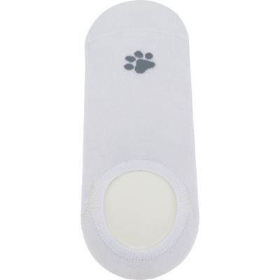 Women's bamboo socks extra low KASKA with the image of PAWS in white