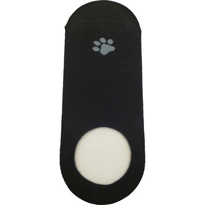 Women's bamboo socks extra low KASKA with the image of PAWS in black