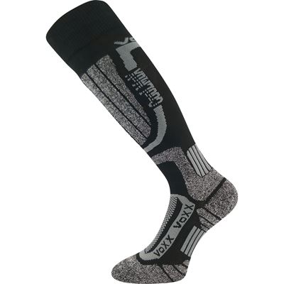 KERAX functional thermal knee socks, black with grey