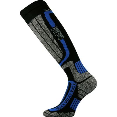 KERAX functional thermal knee socks, black with blue
