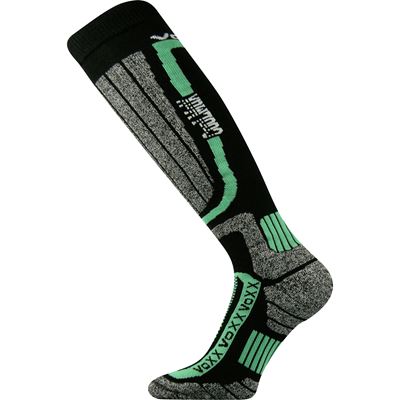 KERAX functional thermal knee socks, black with green