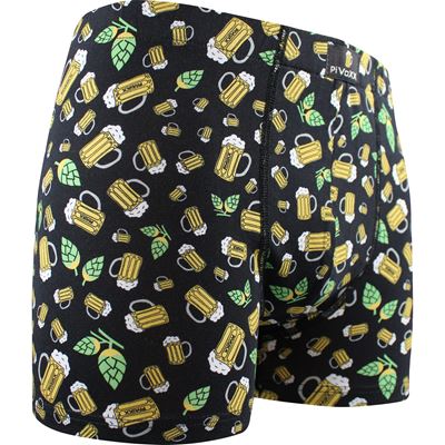 Men's boxer shorts with picture KEVIN cotton BEER small BLACK