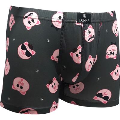 Men's boxer shorts with pictures KEVIN cotton with PIGS