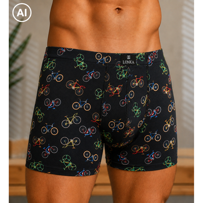 Men's boxer shorts with pictures KEVIN cotton BIKE bikes