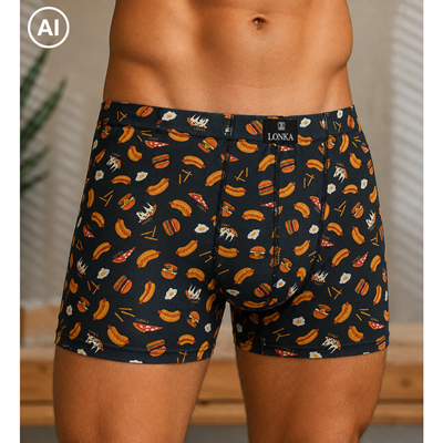 Men's boxer shorts with pictures KEVIN cotton FASTFOOD