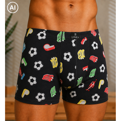 Men's boxer shorts with pictures KEVIN cotton FOOTBALL