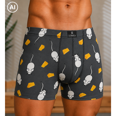 Men's boxer shorts with pictures KEVIN cotton MOUSE
