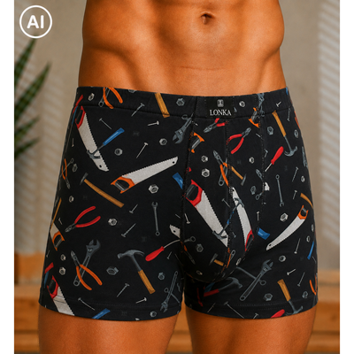 Men's boxer shorts with pictures KEVIN cotton TOOLS