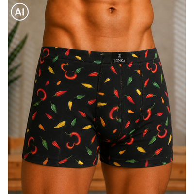 Men's boxer shorts with picture KEVIN cotton PEPPERS
