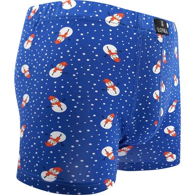Men's boxer shorts with pictures KEVIN cotton SNOWMEN
