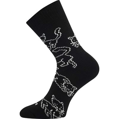 KOČKANA winter wool socks with viscose BLACK