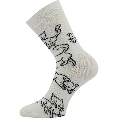 KOČKANA winter wool socks with viscose CREAM