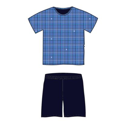 KOFFING blue CHECKS short-sleeved pyjamas