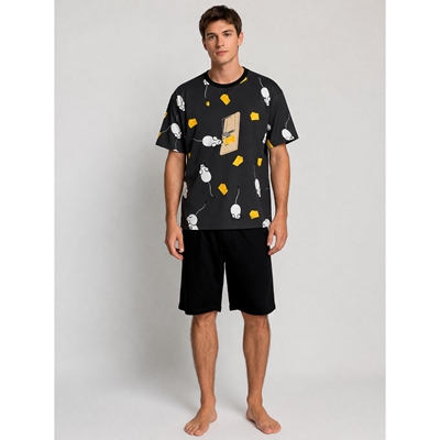 KOFFING short-sleeved pyjamas, dark grey MOUSE