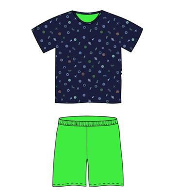 KOFFING short-sleeved pyjamas with BIKE II dark blue panels