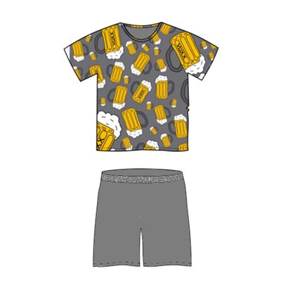 KOFFING short-sleeved pyjamas, large BEER, dark grey