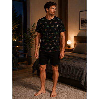 KOFFING BIKE short-sleeved pyjamas, black