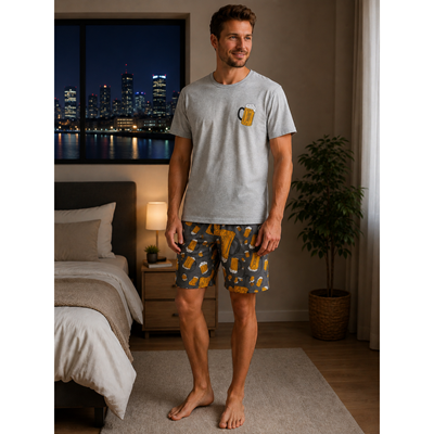 Short-sleeved pyjamas KOFFING large BEER melé