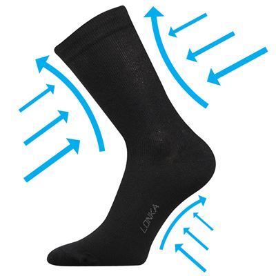 KOOPER light compression socks with silver ions, BLACK