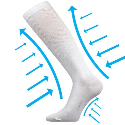 KOOPERAN light compression knee-high socks with silver ions, WHITE
