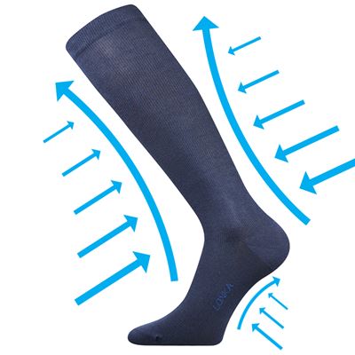 KOOPERAN light compression knee socks with silver ions, DARK BLUE