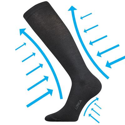 KOOPERAN light compression knee socks with silver ions, BLACK