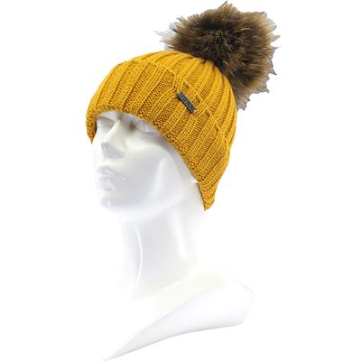 KORANDA women's knitted hat with viscose MUSTARD