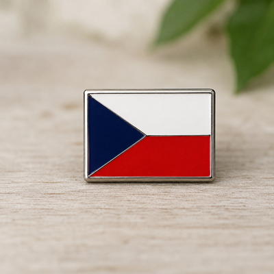 Metal badge with the flag of the Czech Republic