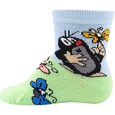 KRTEČEK picture mix baby socks for girls (3 pairs)